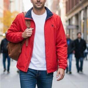 U.S. POLO ASSN Classic Red Windbreaker for Men SIZE L